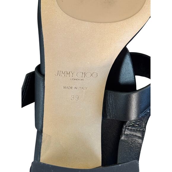Jimmy Choo NIB Hawke 70mm Buckled Sandals in Black Size 39 - Picture 11 of 12